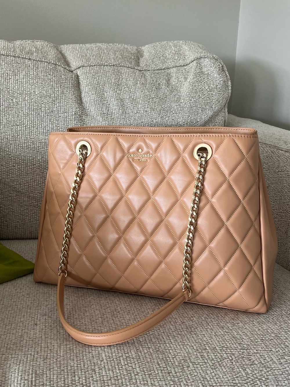 Kate Spade Quilted Leather Tote Bag in Blush